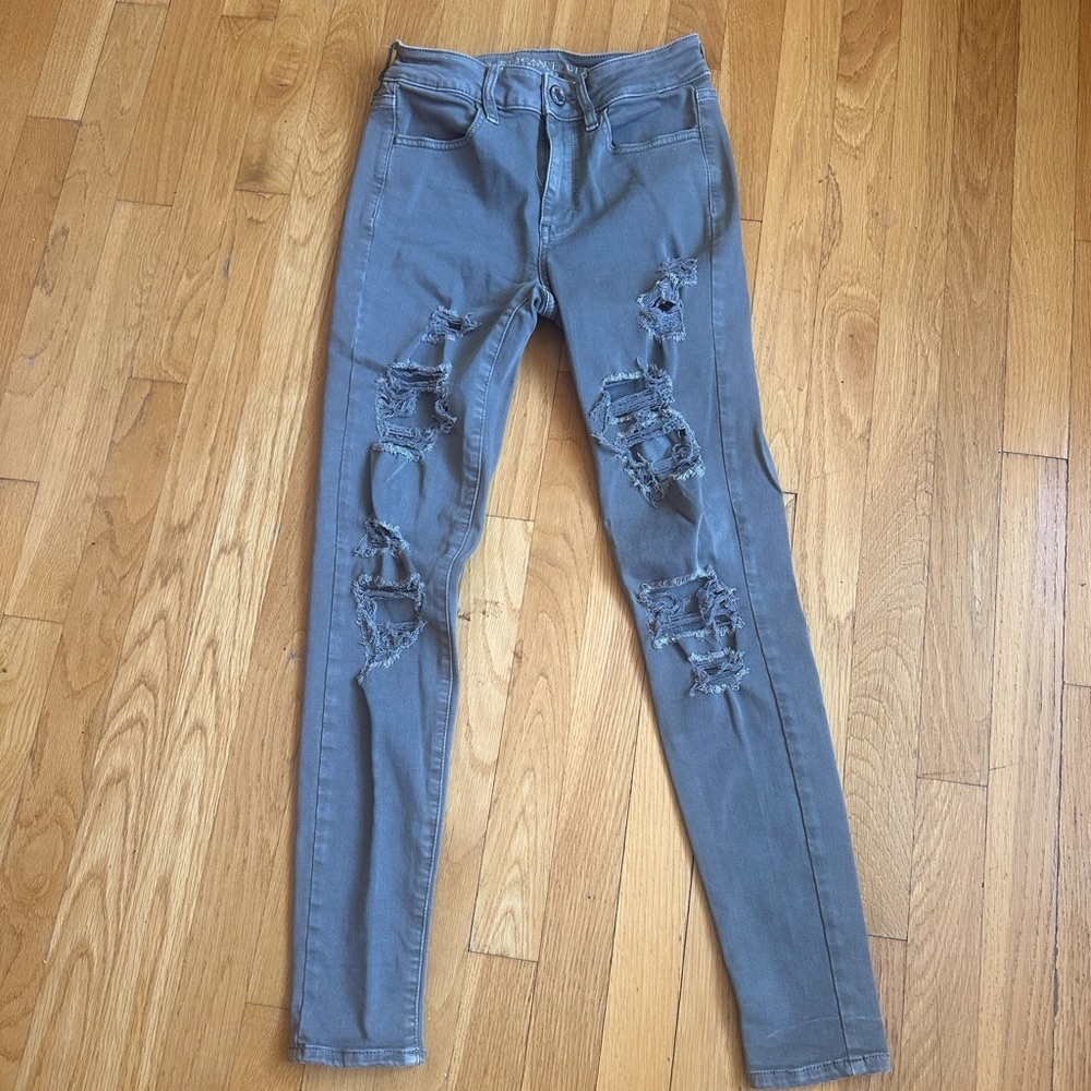 American Eagle Hi Rise Distressed Pants